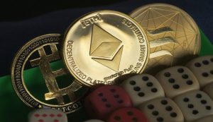 crypto coin with a dice